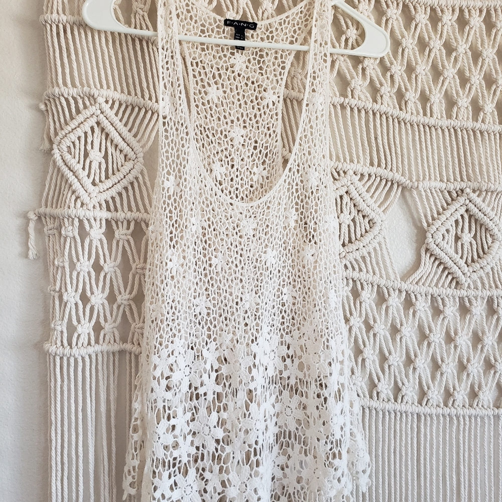 Lace white tank top